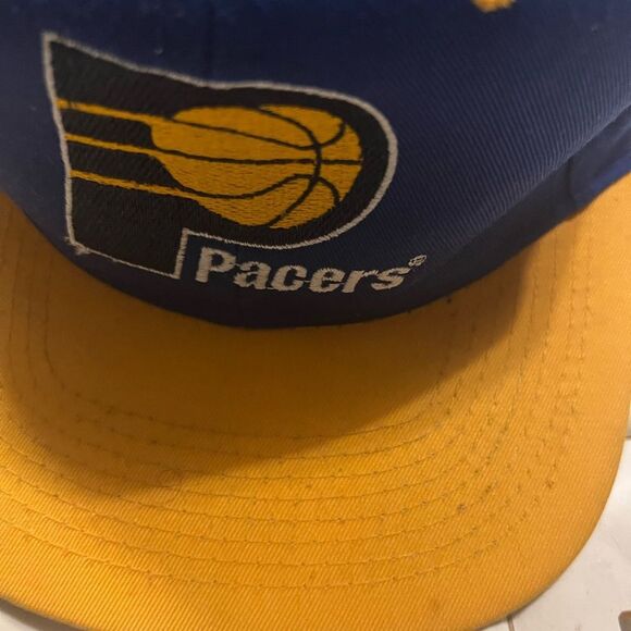 INDIANA PACERS hat blue yellow adjustable snapback cap wide brim Mitchell & Ness - Picture 2 of 7